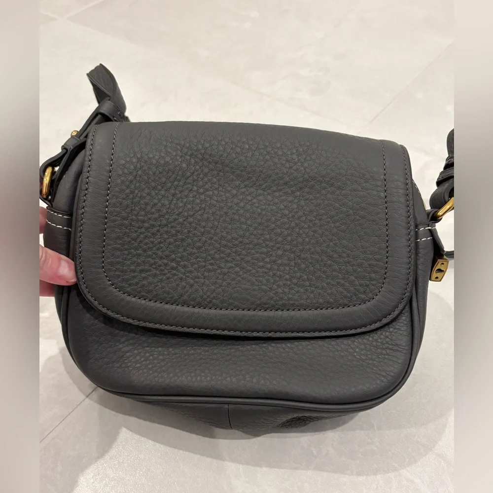 J. Crew Signet Flap Leather Crossbody Bag